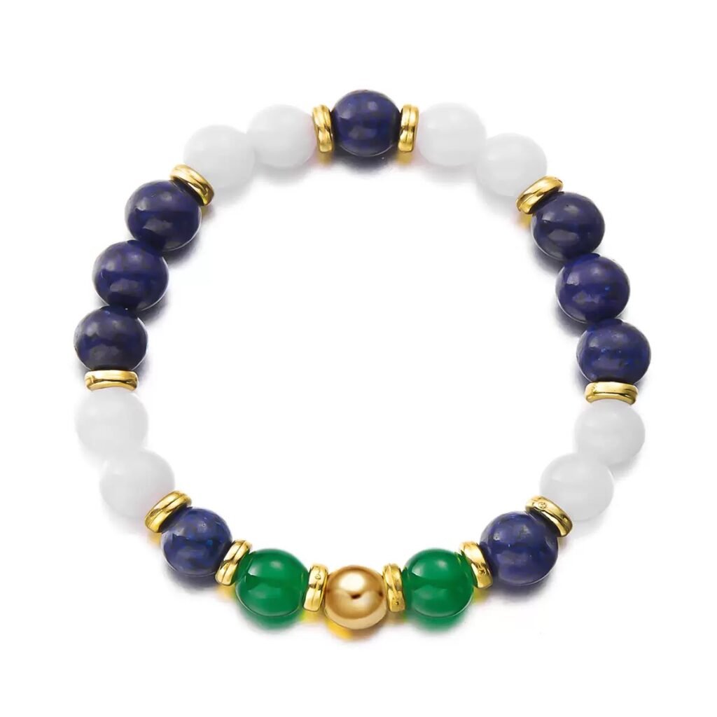 Accessories: natural stone geometric beaded bracelet 8mm healing natural stone love